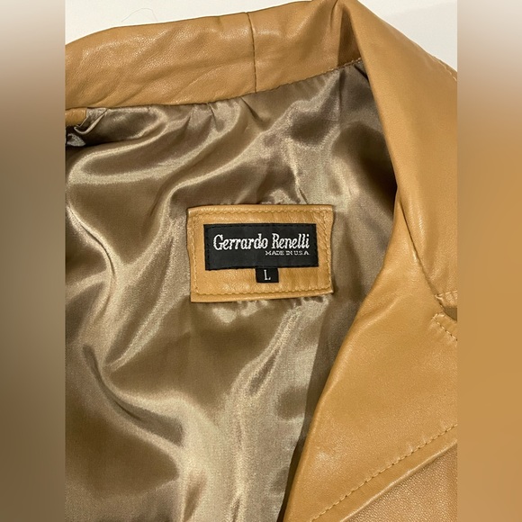 Gerrardo Renelli tan leather jacket size L - Picture 4 of 5